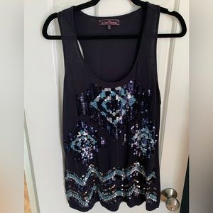 Sequined racer back tunic tank top - Size XL - fits like a M